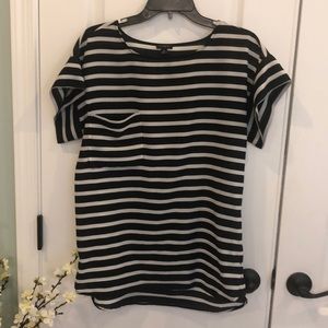 Black and white striped tshirt blouse.